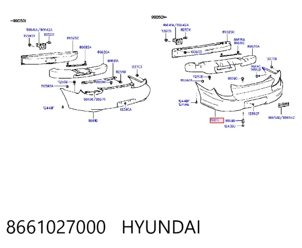 Задній бампер Hyundai Coupe I