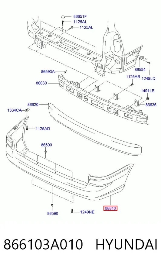Задній бампер Hyundai Trajet FO