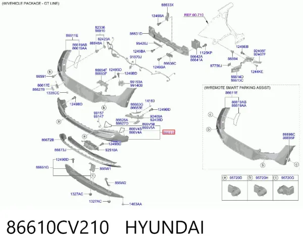 Бампер задній, нижня частина 86610CV210 Hyundai/Kia
