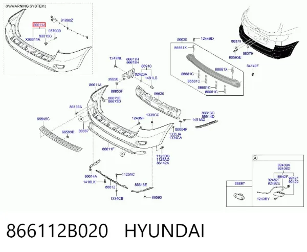 Задній бампер 866112B020 Hyundai/Kia