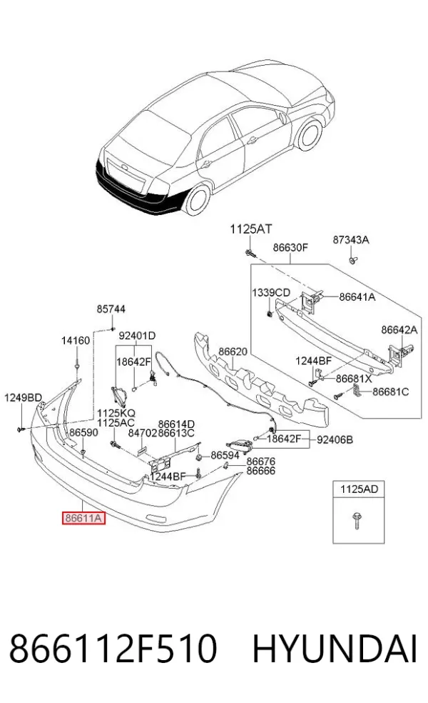 Задній бампер KIA Cerato I