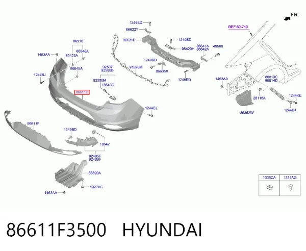 Бампер передній, верхня частина 86611F3500 Hyundai/Kia