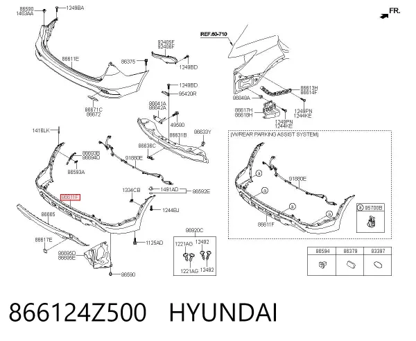 Бампер задній, нижня частина 866124Z500 Hyundai/Kia