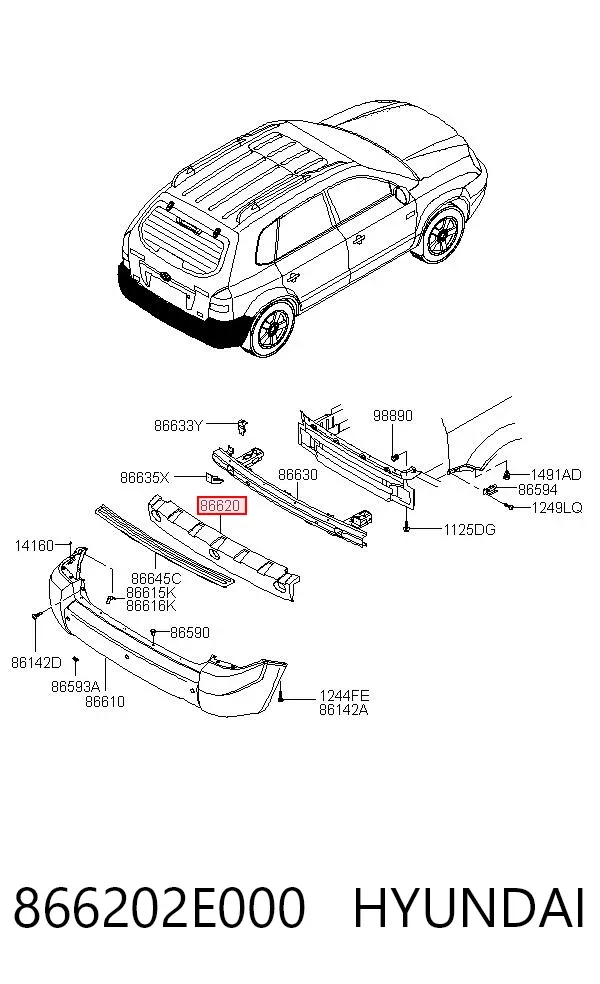 Абсорбер (наповнювач) бампера заднього 866202E000 Hyundai/Kia