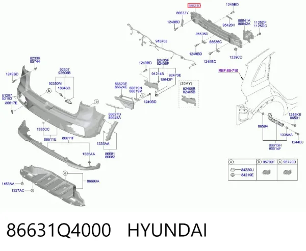 Підсилювач заднього бампера 86631Q4000 Hyundai/Kia