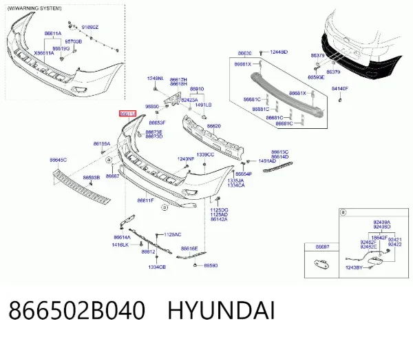 Задній бампер 866502B040 Hyundai/Kia