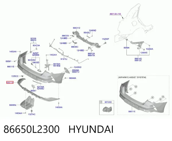Бампер задній, нижня частина 86650L2300 Hyundai/Kia