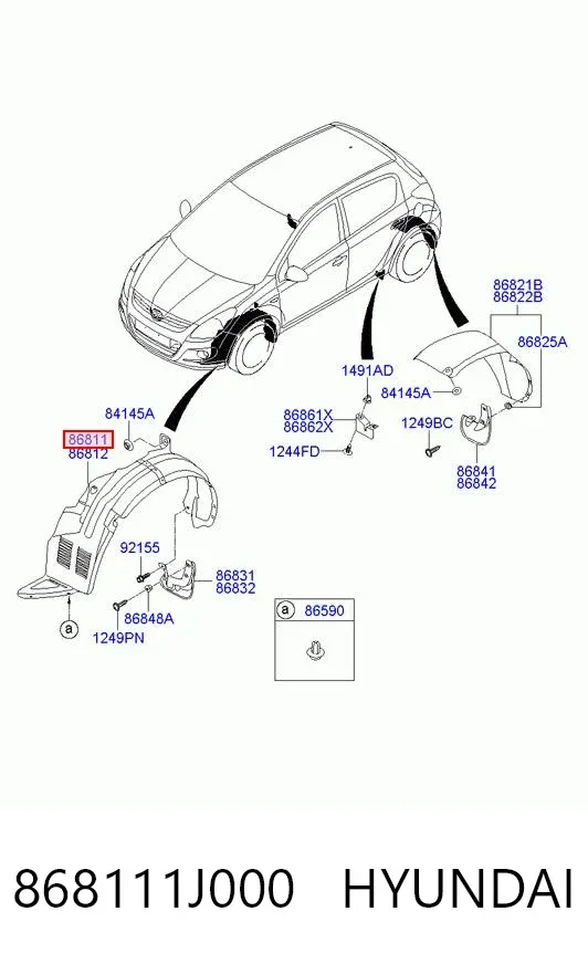 Підкрилок передній лівий Hyundai I20 I