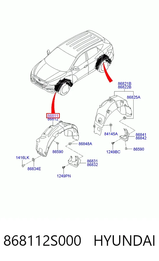 Підкрилок передній лівий Hyundai Tucson II