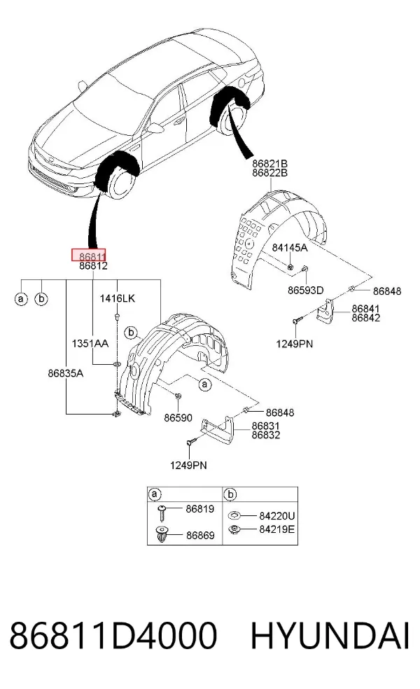 Підкрилок передній лівий 86811D4000 Hyundai/Kia