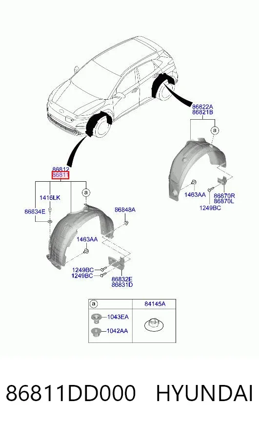 Підкрилок передній лівий 86811DD000 Hyundai/Kia