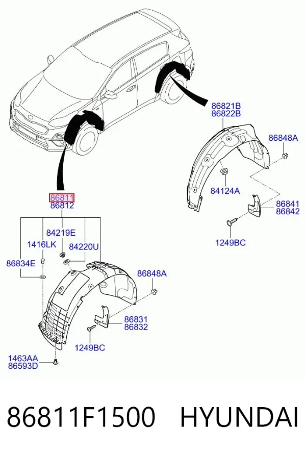 Підкрилок передній лівий 86811F1500 Hyundai/Kia