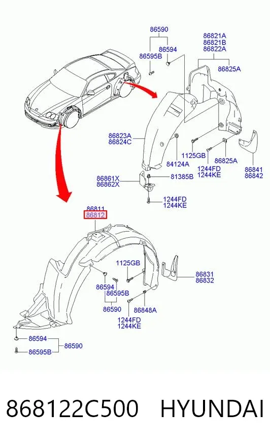Підкрилок передній правий Hyundai Coupe II
