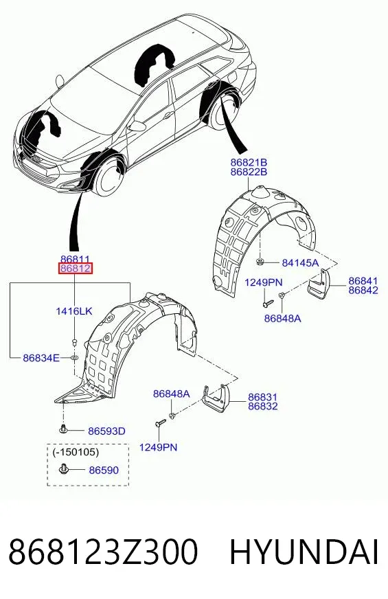 Підкрилок передній правий Hyundai I40 I