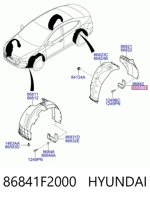 Бризковики задній, лівий 86841F2000 Hyundai/Kia