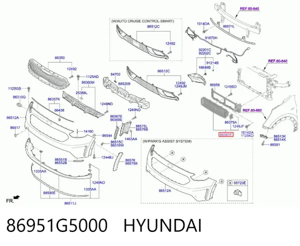 Жалюзі радіатора охолодження 86951G5000 Hyundai/Kia
