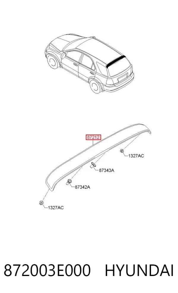 Спойлер 3/5-й, задніх дверей 872003E000 Hyundai/Kia