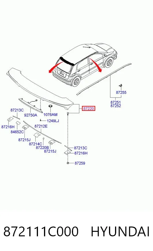 Спойлер кришки багажника 872111C000 Hyundai/Kia