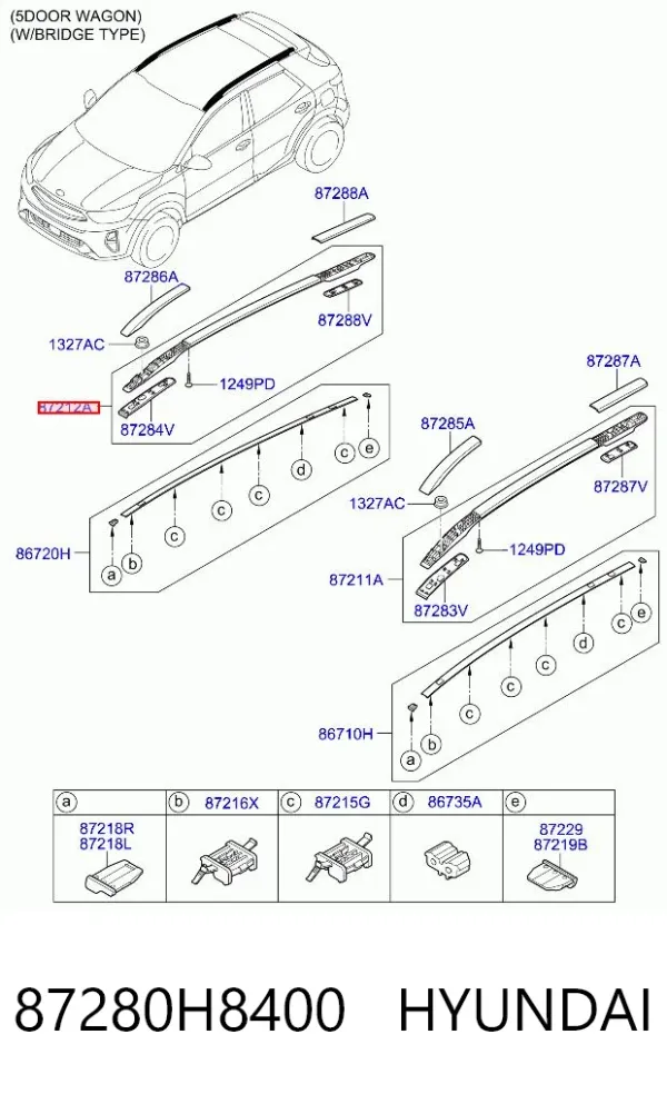 Рейлінг даху правий 87280H8400 Hyundai/Kia