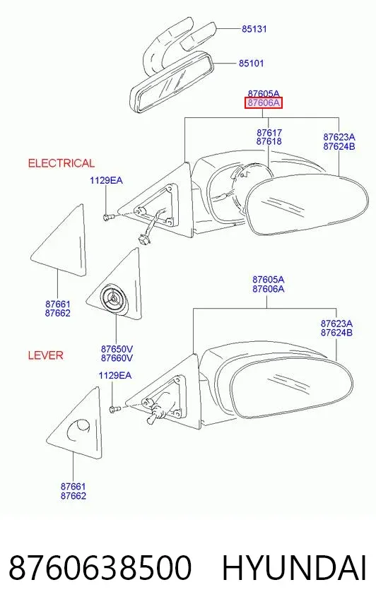 Дзеркало праве Hyundai Sonata IV