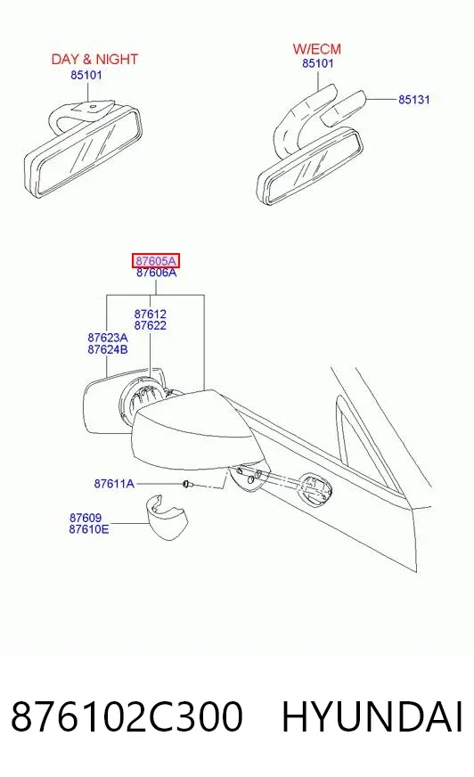 Ліве бокове дзеркало Hyundai Coupe II