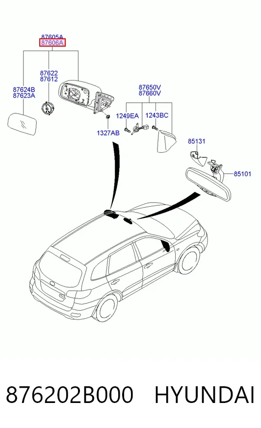 Дзеркало праве 876202B000 Hyundai/Kia