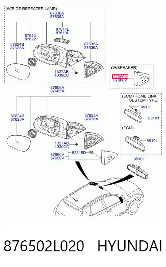  876502L020 Hyundai/Kia