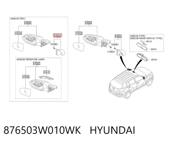  876503W010WK Hyundai/Kia