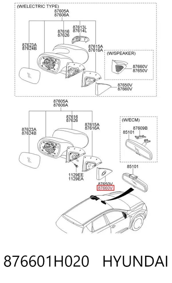  876601H020 Hyundai/Kia