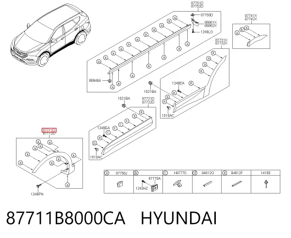 Розширювач переднього крила, лівий 87711B8000CA Hyundai/Kia