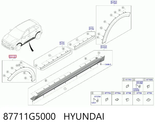 Розширювач переднього крила, лівий 87711G5000 Hyundai/Kia