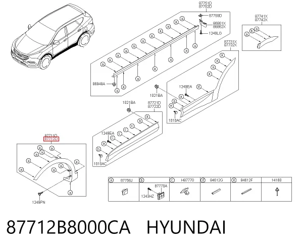 Розширювач переднього крила, правий 87712B8000CA Hyundai/Kia