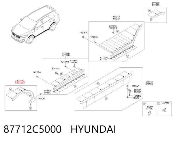 Розширювач переднього крила, правий 87712C5000 Hyundai/Kia