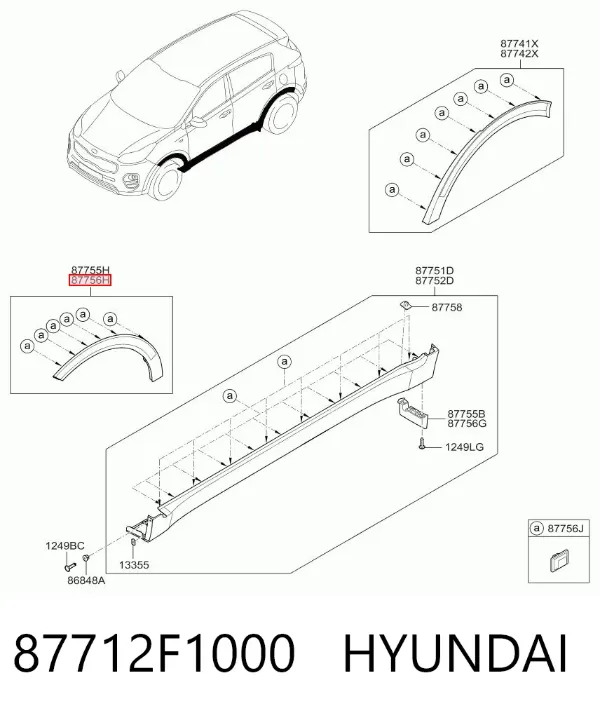 Розширювач переднього крила, лівий 87712F1000 Hyundai/Kia