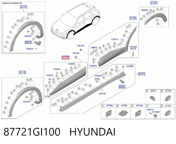 Молдинг передньої лівої двері 87721GI100 Hyundai/Kia