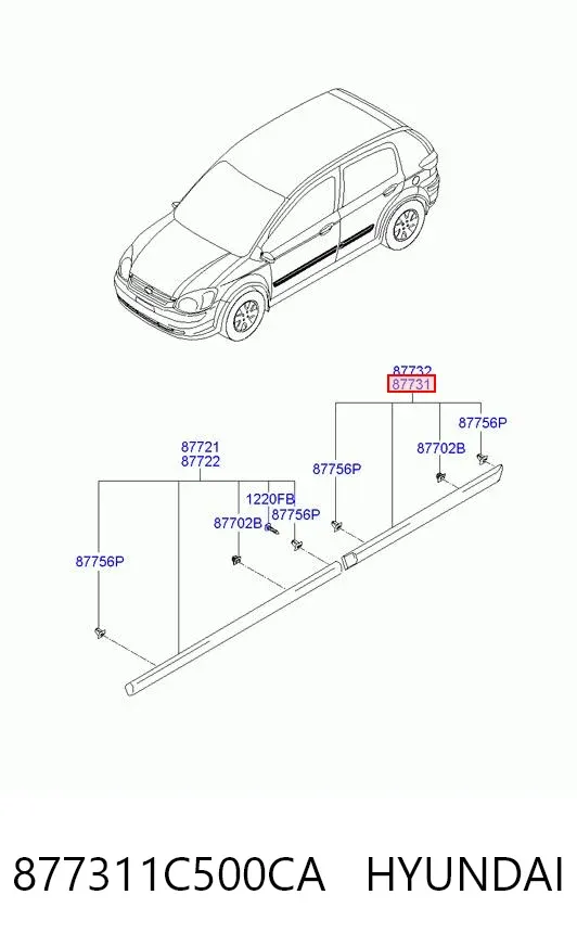 Молдинг задніх лівих дверей 40440041 Polcar