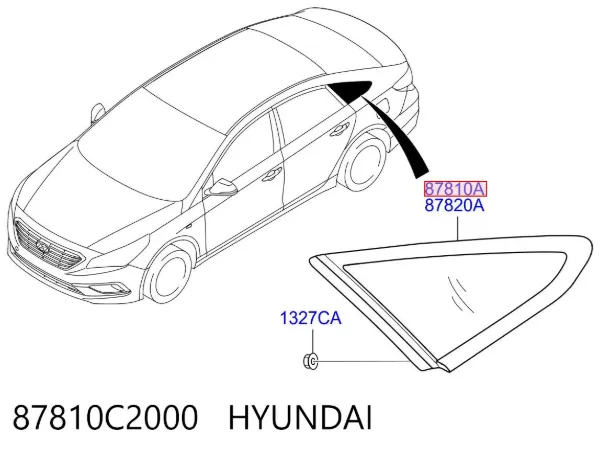 Скло багажного відсіку, ліве 87810C2000 Hyundai/Kia