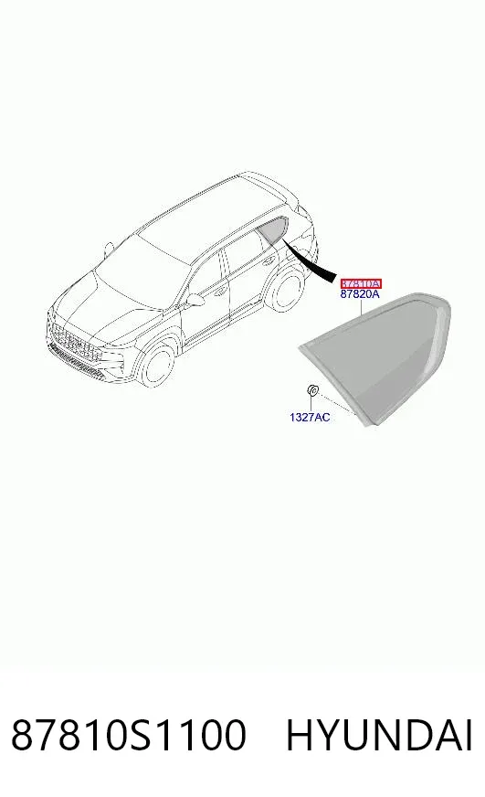 Скло багажного відсіку, ліве 87810S1100 Hyundai/Kia