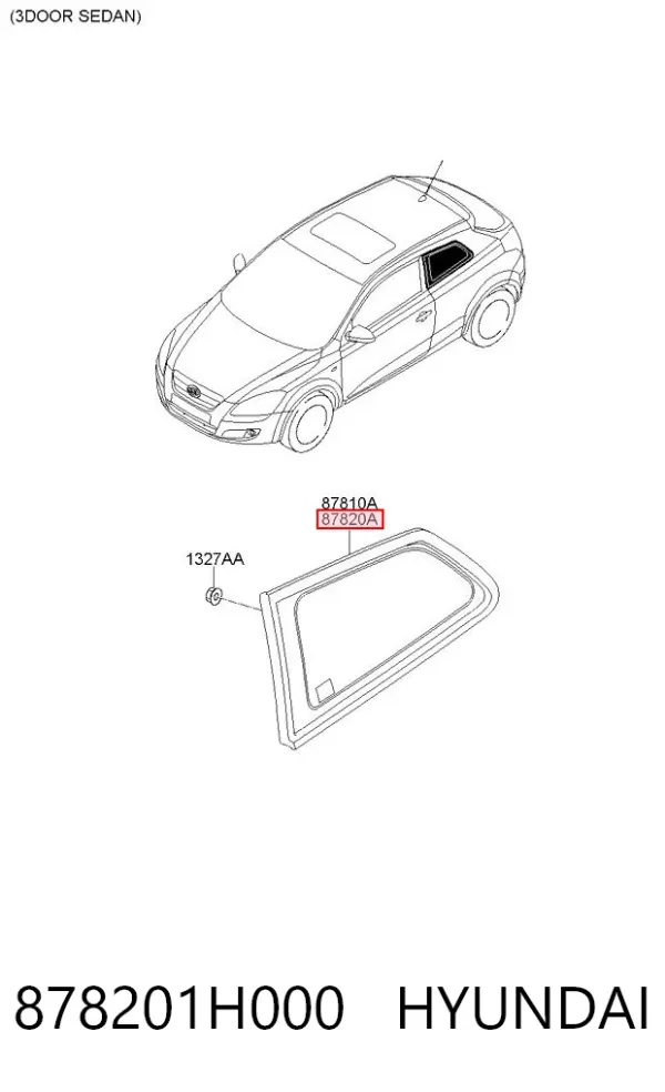 Скло багажного відсіку, праве 878201H000 Hyundai/Kia