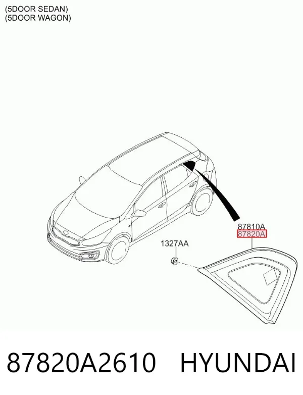 Скло багажного відсіку, праве 87820A2610 Hyundai/Kia