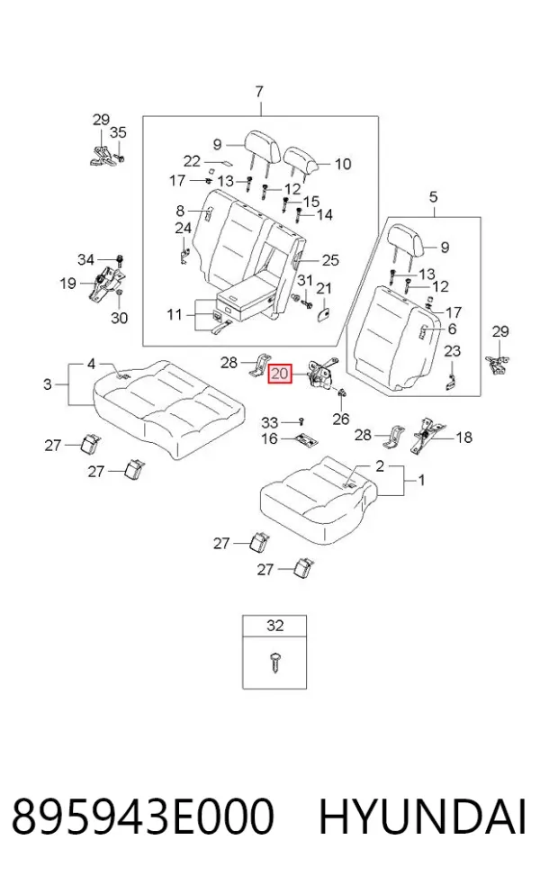  895943E000 Hyundai/Kia