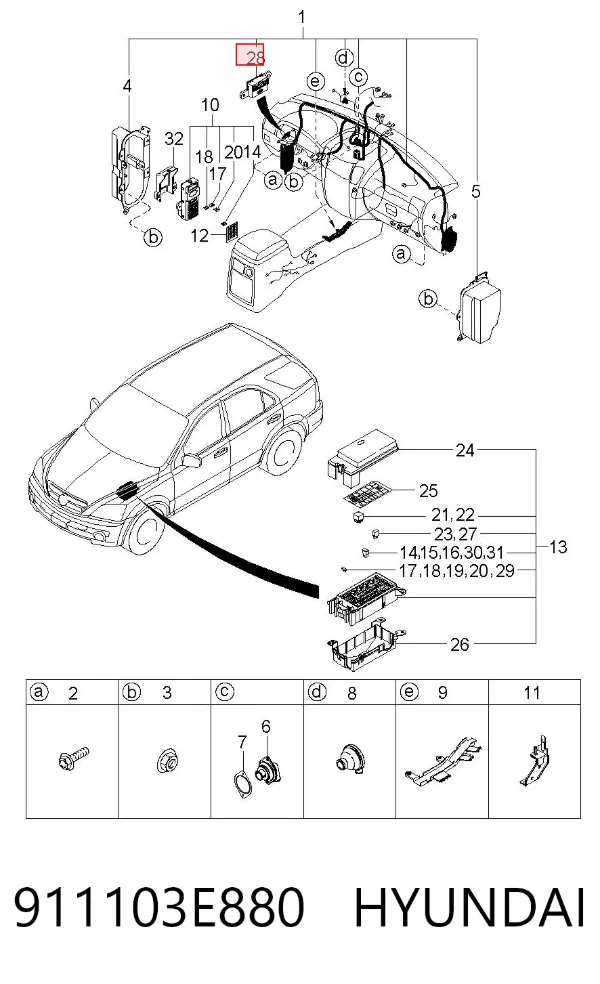 Реле підігріву сидіння 911103E880 Hyundai/Kia