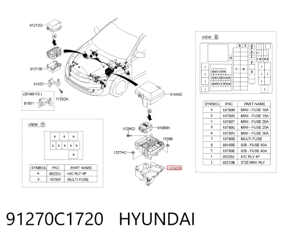 Корпус блока запобіжників 91270C1720 Hyundai/Kia