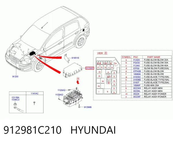  912981C210 Hyundai/Kia