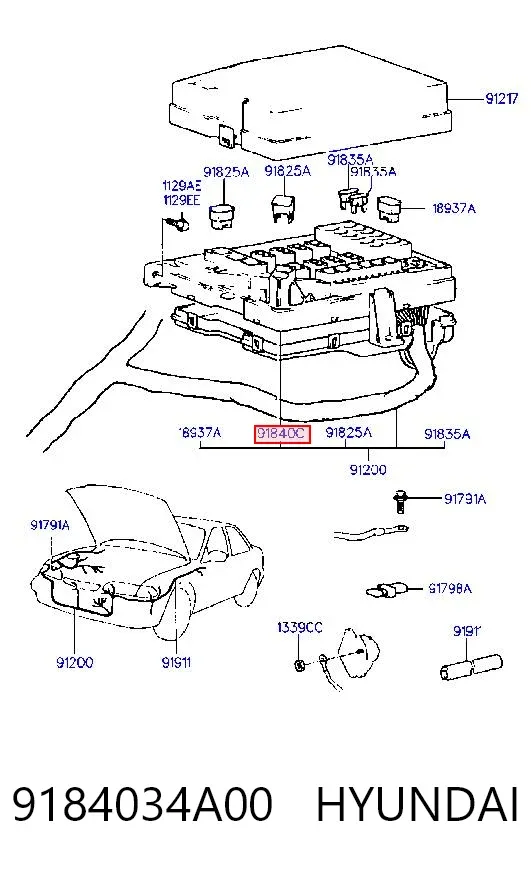 Блок запобіжників 9184034A00 Hyundai/Kia