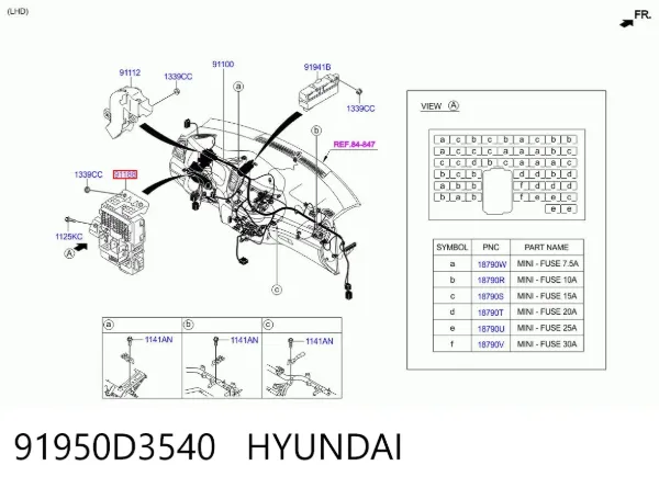 Блок запобіжників 91950D3540 Hyundai/Kia