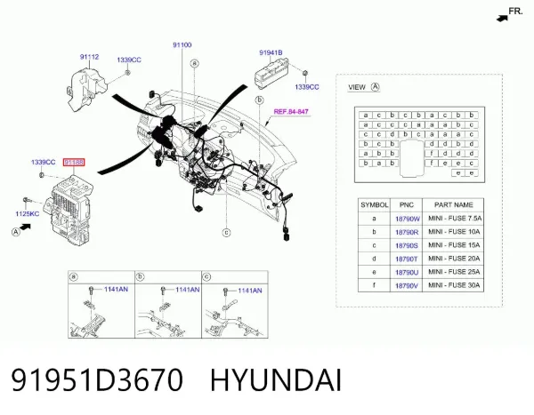 Блок запобіжників 91951D3670 Hyundai/Kia