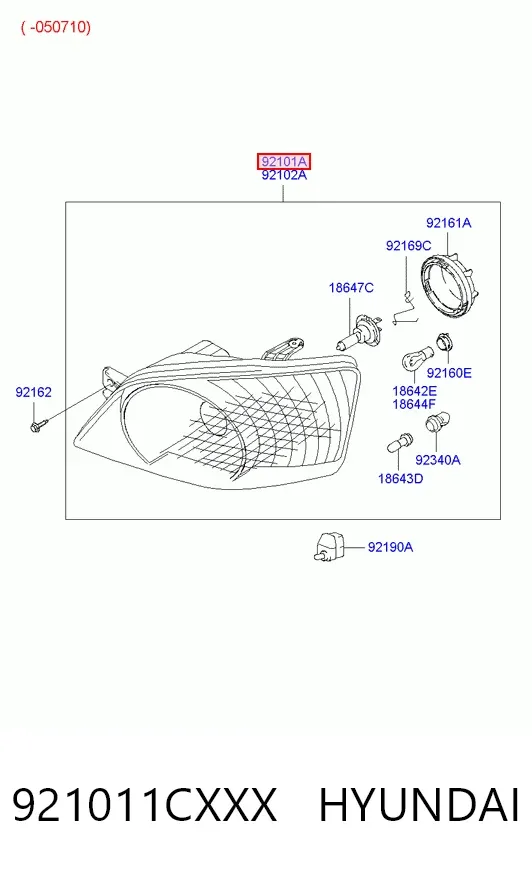 Фара ліва Hyundai Getz 
