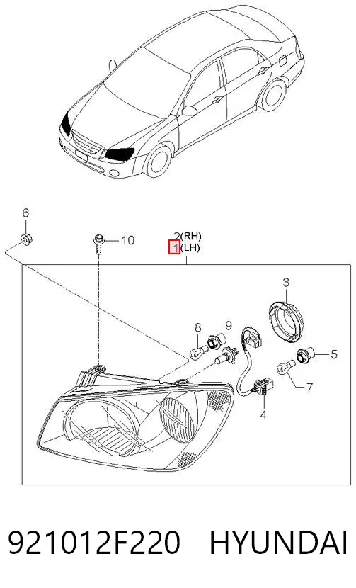 Фара ліва KIA Cerato I