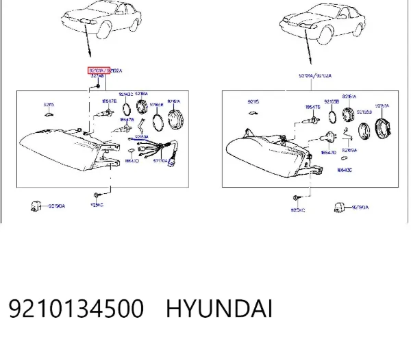 Фара ліва Hyundai Sonata III